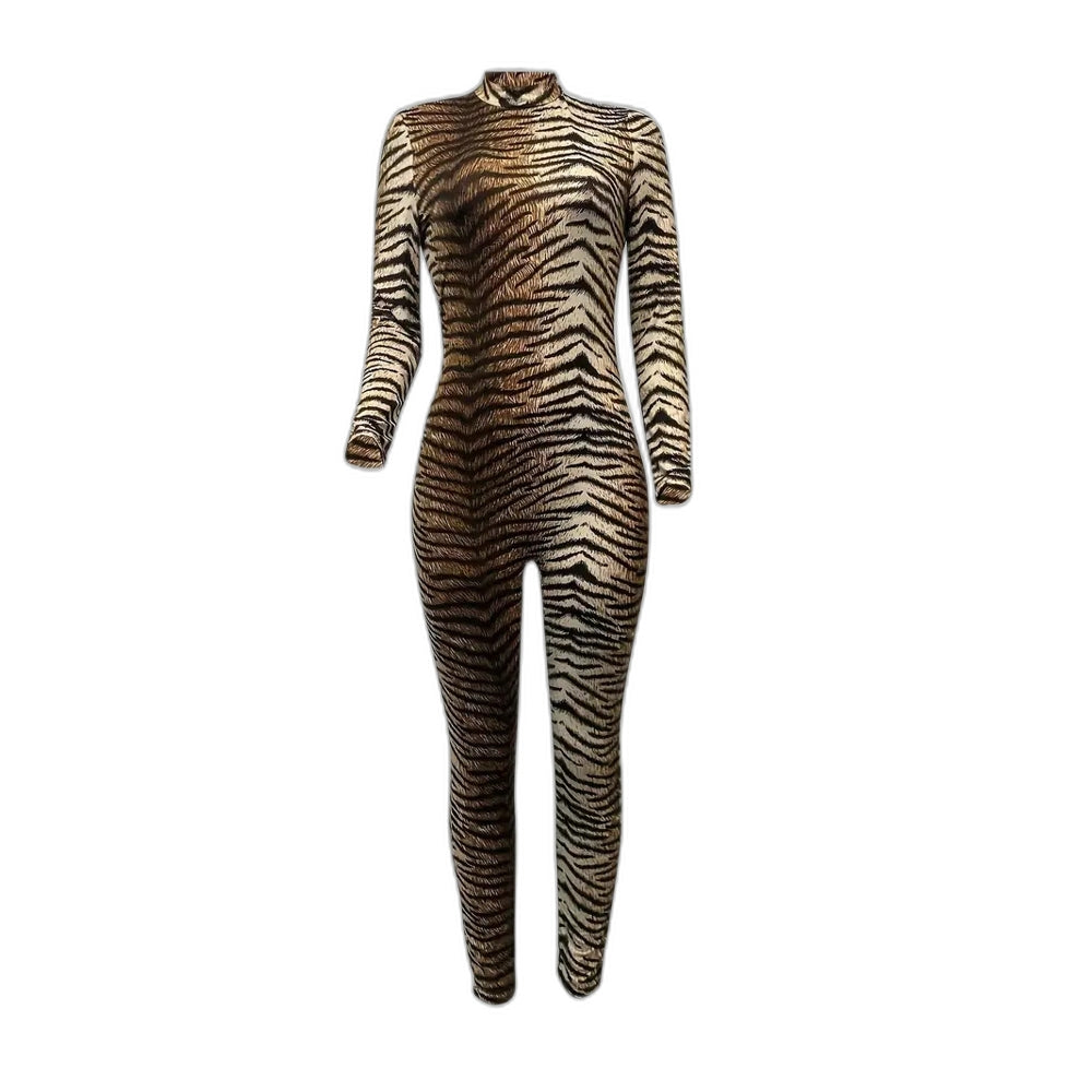 Leopard Print Bodysuit 3D Digital Print Adult Cosplay Costume for Halloween and Role Play - Halloweez