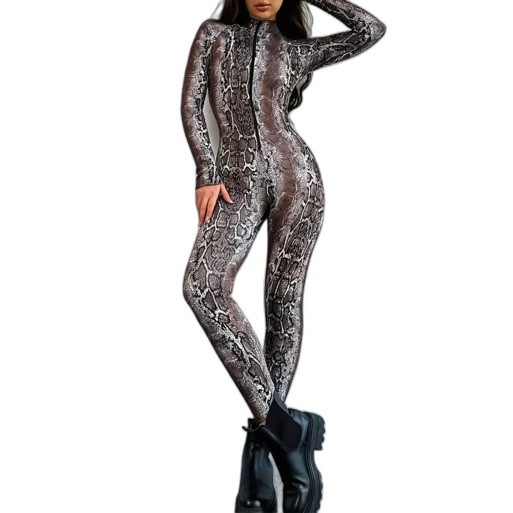 Leopard Print Bodysuit 3D Digital Print Adult Cosplay Costume for Halloween and Role Play - Halloweez