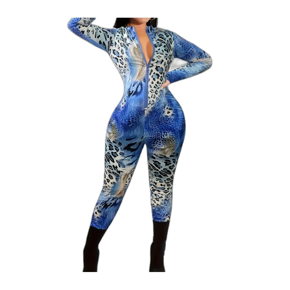 Leopard Print Bodysuit 3D Digital Print Adult Cosplay Costume for Halloween and Role Play - Halloweez