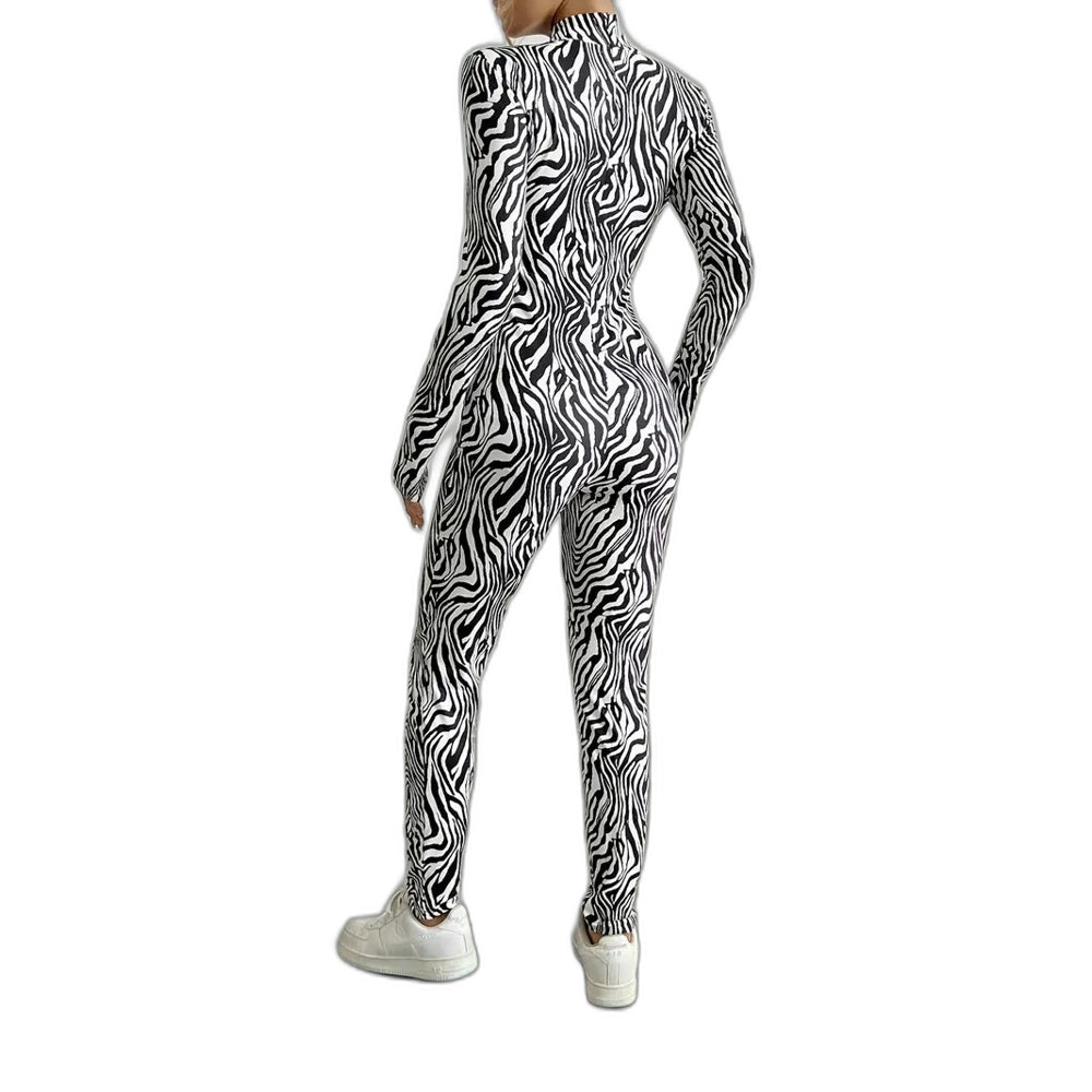 Leopard Print Bodysuit 3D Digital Print Adult Cosplay Costume for Halloween and Role Play - Halloweez