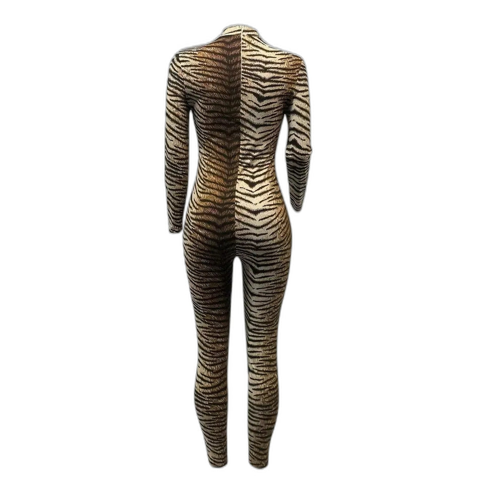 Leopard Print Bodysuit 3D Digital Print Adult Cosplay Costume for Halloween and Role Play - Halloweez