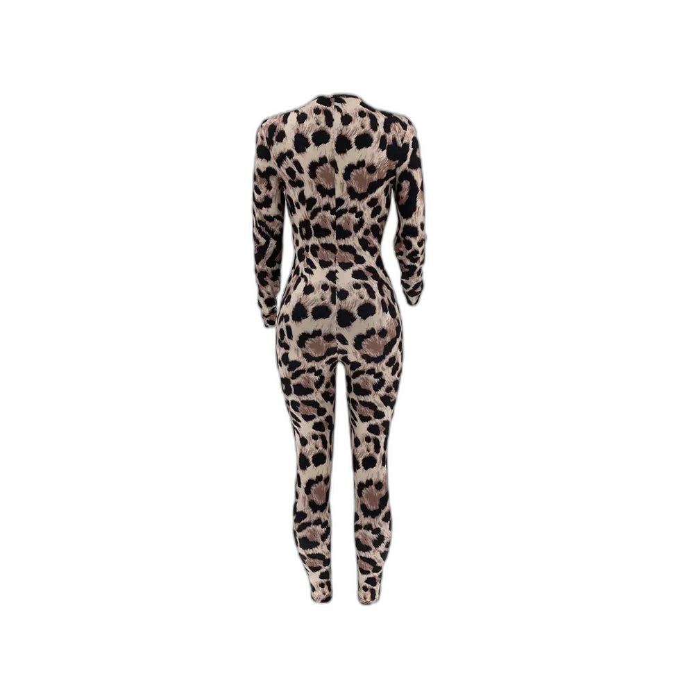 Leopard Print Bodysuit 3D Digital Print Adult Cosplay Costume for Halloween and Role Play - Halloweez