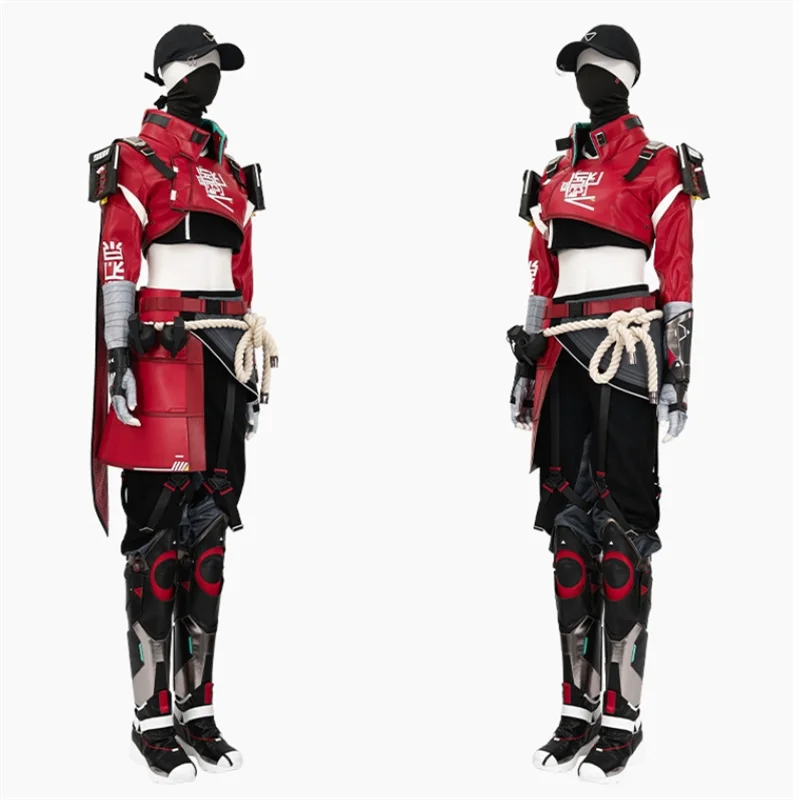 Halloweez Apex Street Smart Cosplay Costume - Wraith Skin Red Leather Coat with Accessories