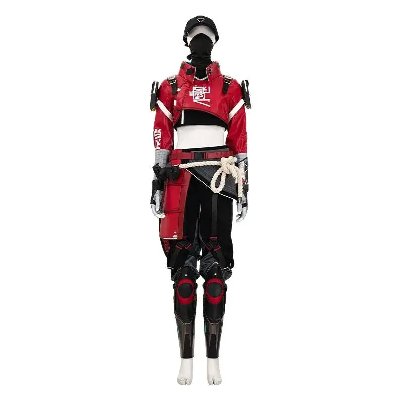 Halloweez Apex Street Smart Cosplay Costume - Wraith Skin Red Leather Coat with Accessories