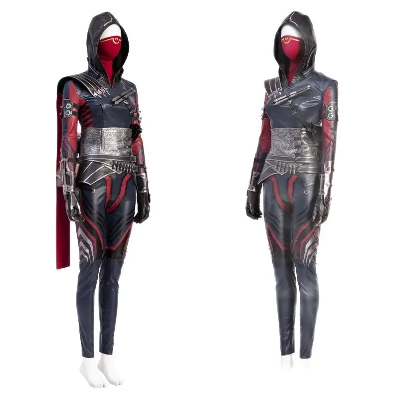 Disfraz de Apex Wraith para mujer, disfraz de Halloween de luchadora contra el mal, con máscara y accesorios