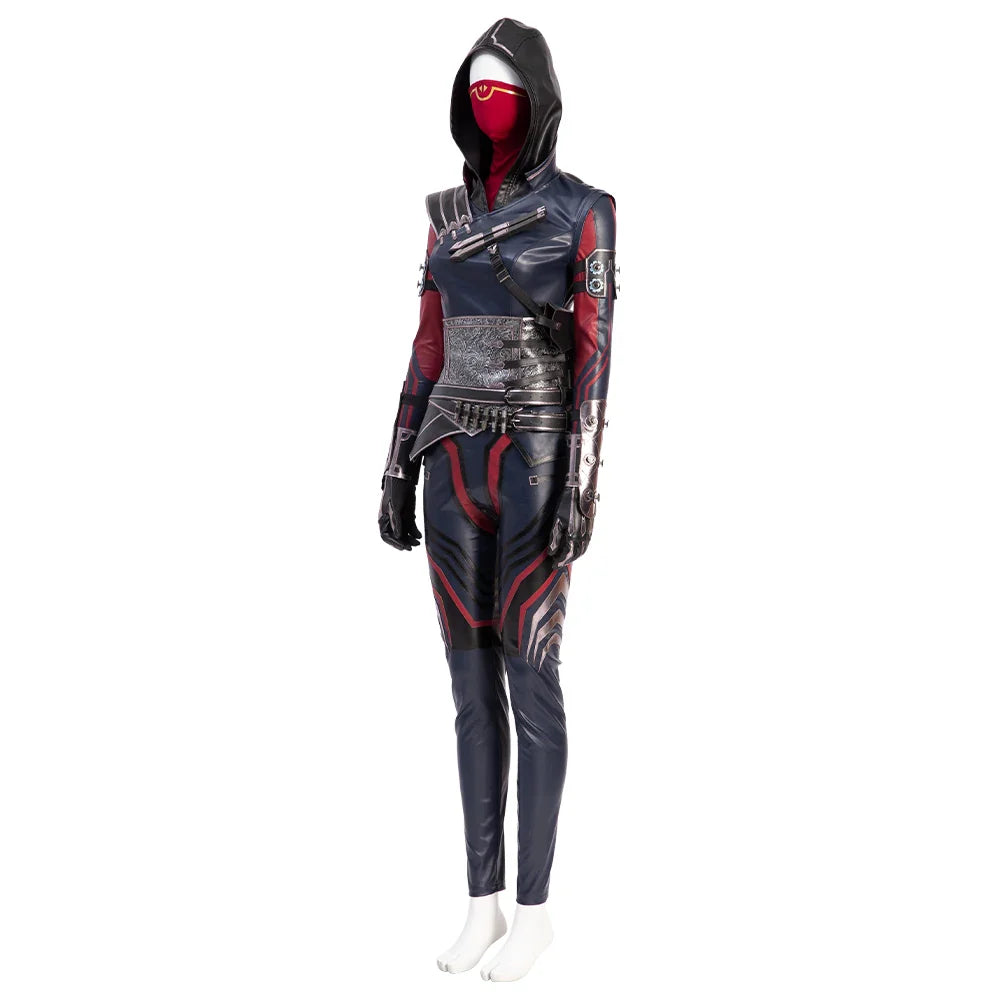 Disfraz de Apex Wraith para mujer, disfraz de Halloween de luchadora contra el mal, con máscara y accesorios