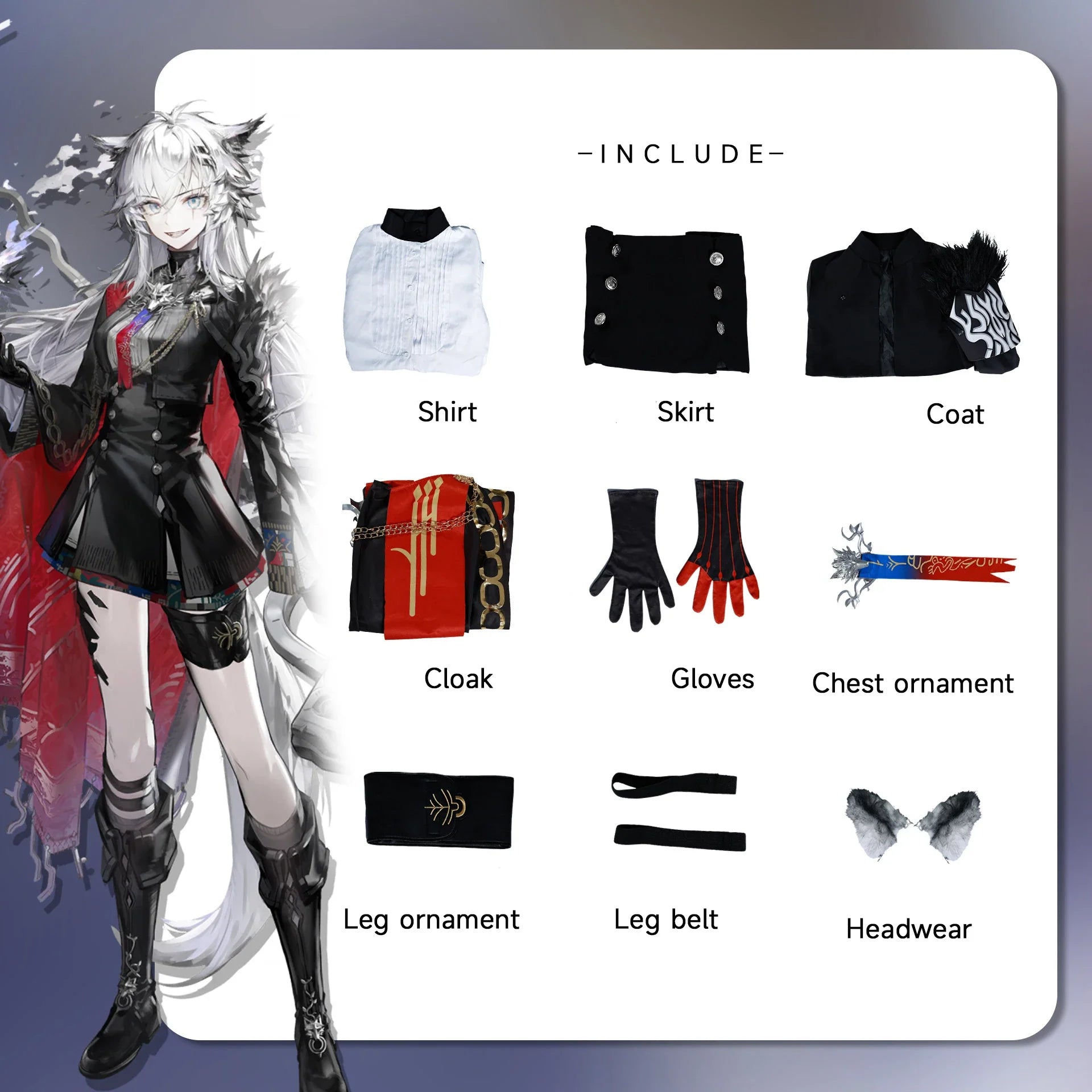 Halloweez Lappland Cosplay Costume - Women's Officer Dress Suit for Arknights Fans