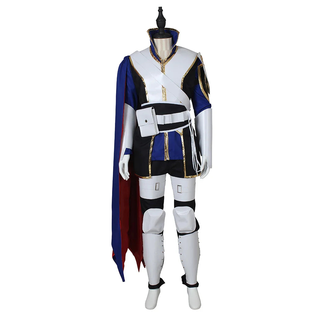 Halloweez Fire Emblem Roy Mercenary Cosplay Costume for Men with Cape - Ideal for Halloween and Carnival Parties