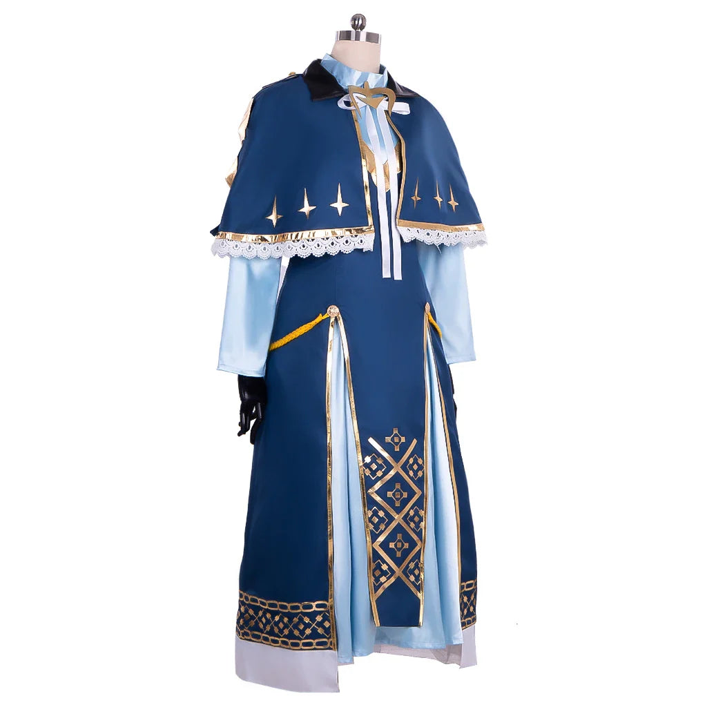 Halloweez Fire Emblem Marianne Cosplay Costume Women's Blue Uniform Dress for Halloween Parties and Comic Cons