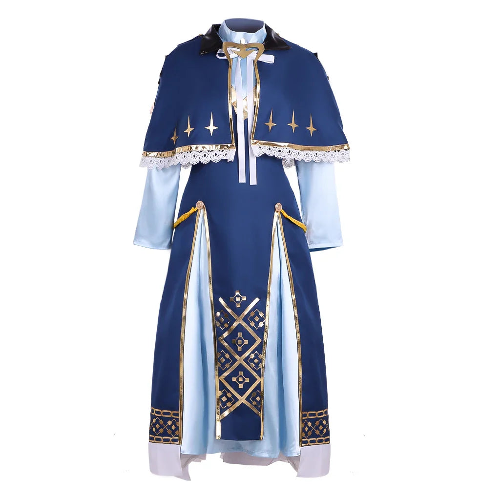 Halloweez Fire Emblem Marianne Cosplay Costume Women's Blue Uniform Dress for Halloween Parties and Comic Cons