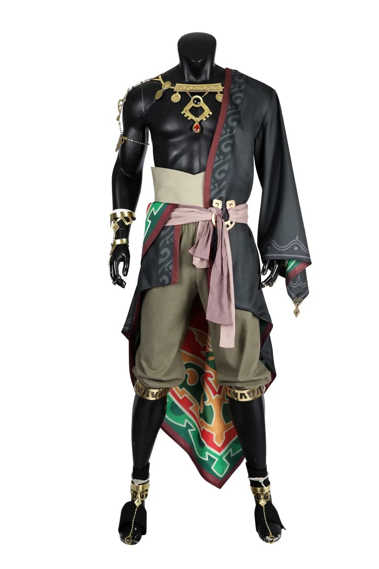 Traje de batalla de cosplay de Ganondorf para hombre de Halloween con accesorios para carnaval