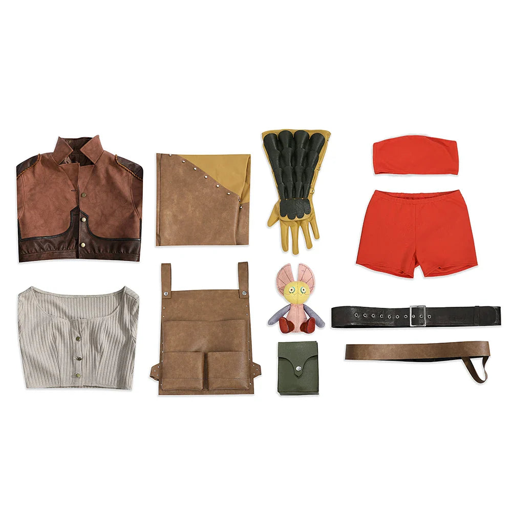 Halloweez Game Gemma Cosplay Costume - Women's Sexy Retro Crop Top & Pants Set for Halloween Parties