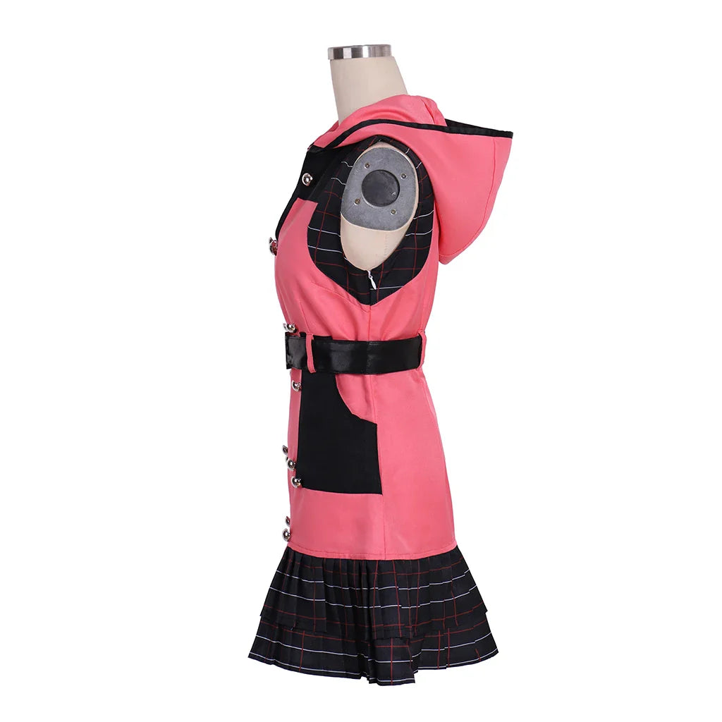 Disfraz de cosplay de Kairi del juego de Halloween: traje de uniforme rosa elegante para mujer para fiestas de carnaval de Halloween