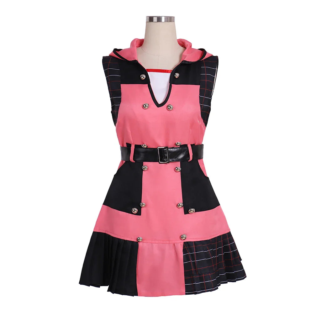 Disfraz de cosplay de Kairi del juego de Halloween: traje de uniforme rosa elegante para mujer para fiestas de carnaval de Halloween