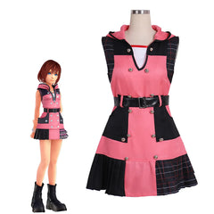 Disfraz de cosplay de Kairi del juego de Halloween: traje de uniforme rosa elegante para mujer para fiestas de carnaval de Halloween