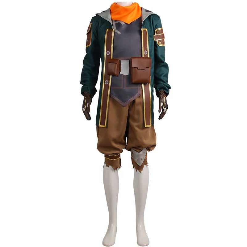 Disfraz de cosplay de Ekko Arcane de Halloween para hombre: chaqueta punk, top y pantalones para carnaval de Halloween