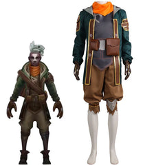 Disfraz de cosplay de Ekko Arcane de Halloween para hombre: chaqueta punk, top y pantalones para carnaval de Halloween