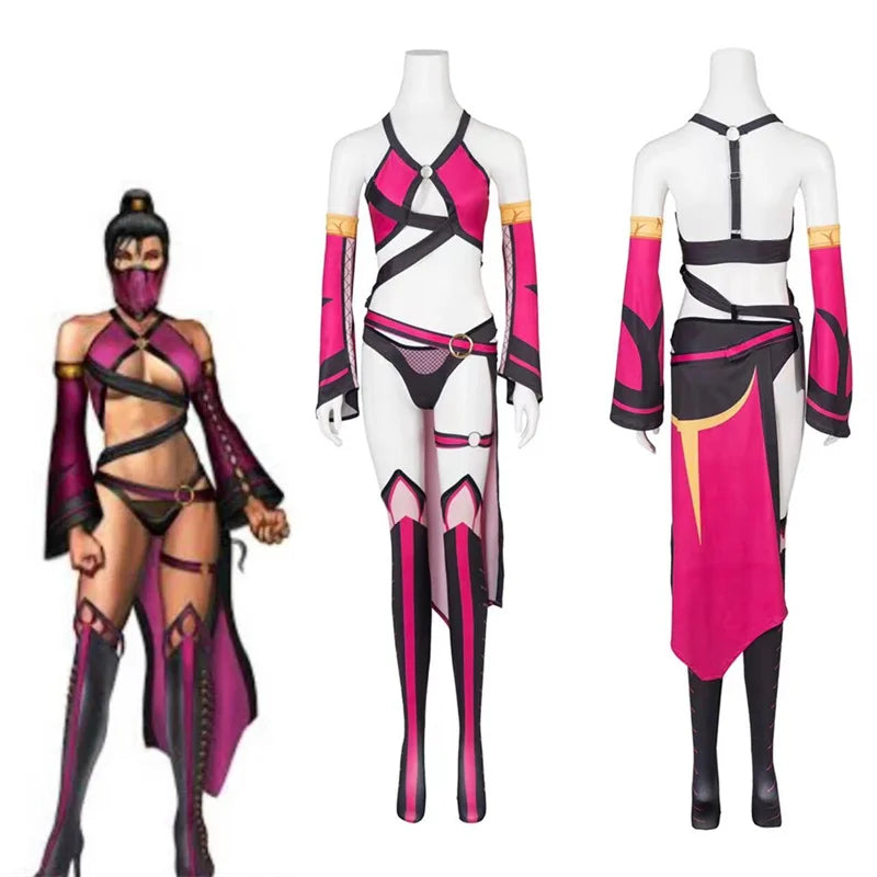 Stunning Mileena Cosplay Costume - Sexy Battle Suit Full Set for Women's Halloween