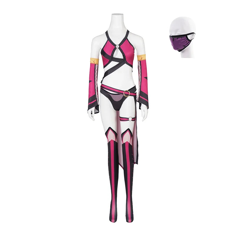 Stunning Mileena Cosplay Costume - Sexy Battle Suit Full Set for Women's Halloween