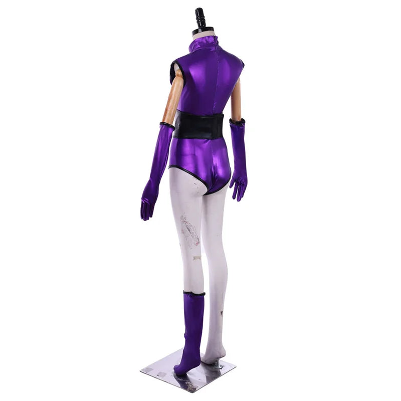 Superbe costume de cosplay Mileena pour femme, combinaison de combat violette | Tenues d'Halloween pour Halloweez