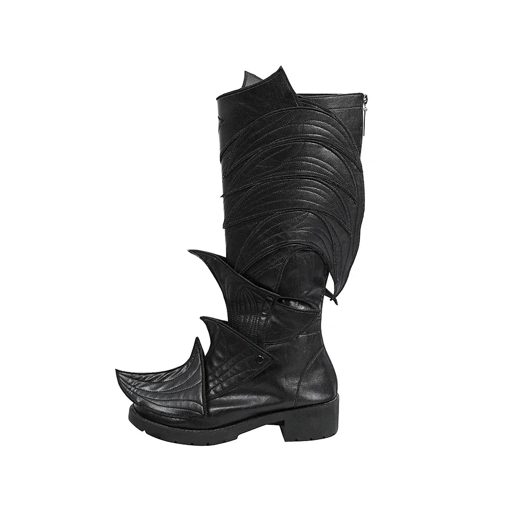 Halloweez Minthara Cosplay Shoes - Unique Punk Black Long Boots for Women