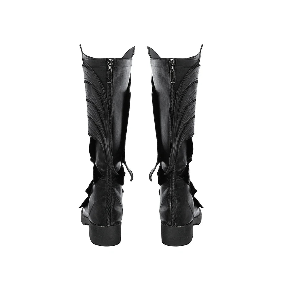 Halloweez Minthara Cosplay Shoes - Unique Punk Black Long Boots for Women