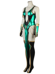 Halloweez Jade Blue Mortal Kombat X Sexy Battle Costume Full Set for Halloween & Cosplay