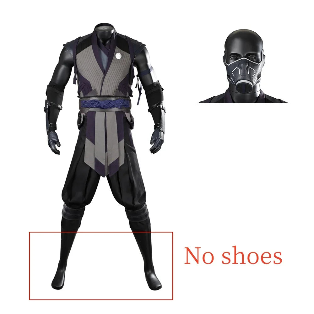 Halloweez Mortal Kombat Smoke Cosplay Costume for Men - Punk Battle Uniform Suit for Halloween Carnival Party Warrior