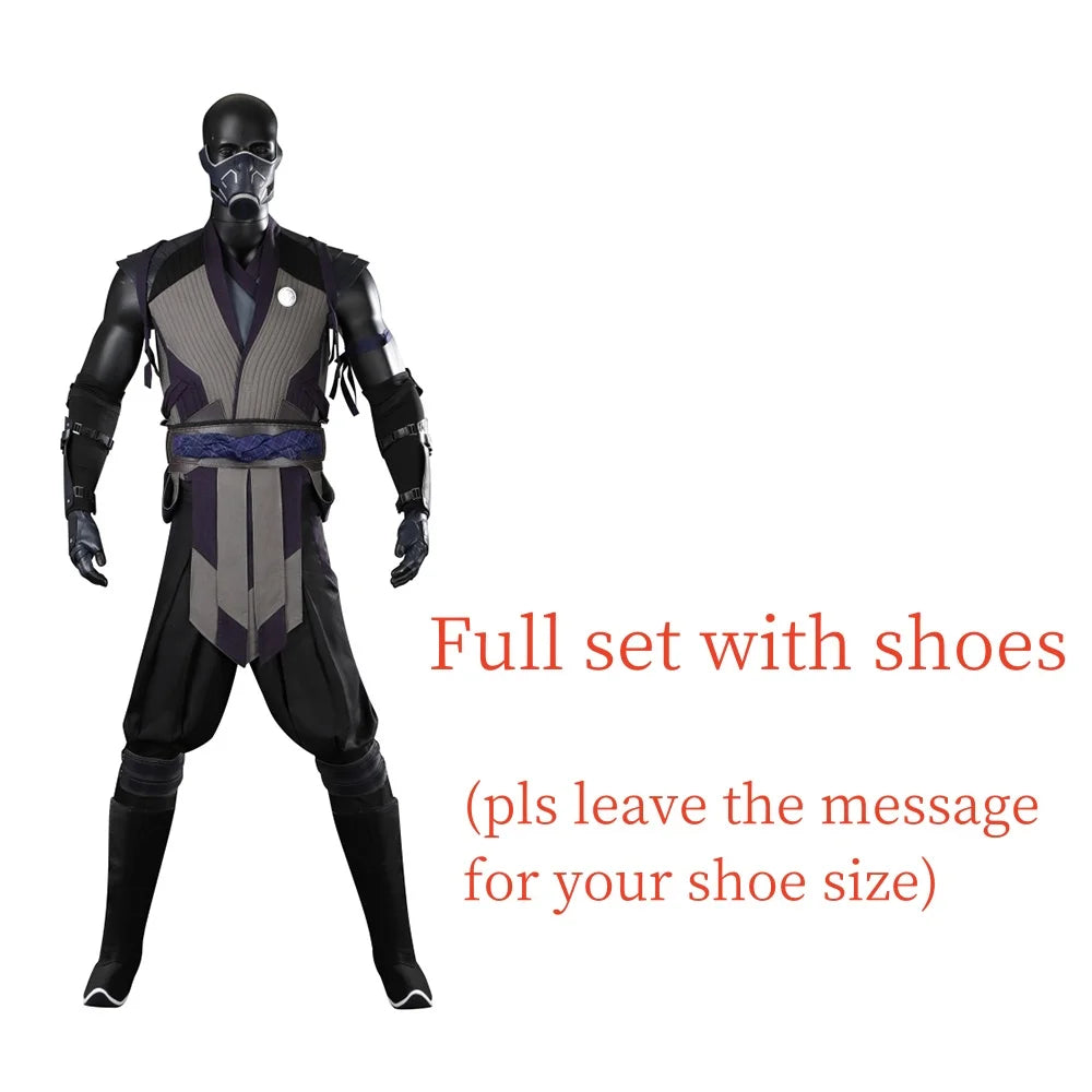 Halloweez Mortal Kombat Smoke Cosplay Costume for Men - Punk Battle Uniform Suit for Halloween Carnival Party Warrior