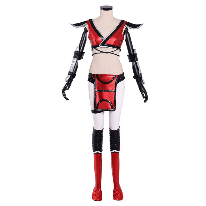 Halloweez Skarlet Cosplay Costume - Sexy Mortal Kombat Battle Suit for Women - Halloween Party Outfit