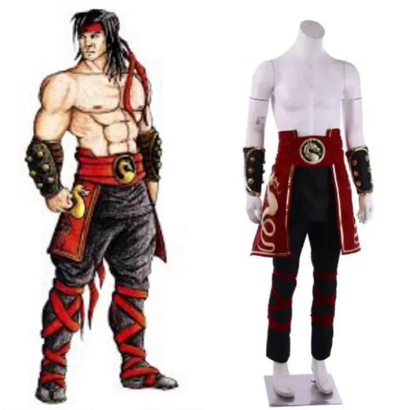 Halloweez Liu Kang Deluxe Cosplay Costume for Men's Halloween Party with Headband