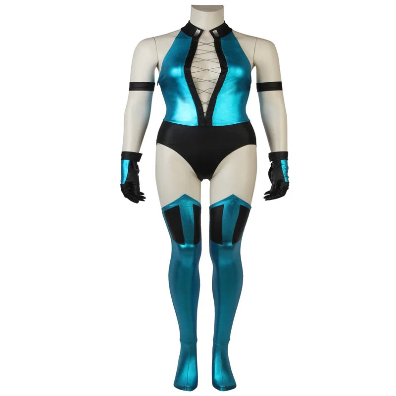 Halloweez Kitana Costume - Mortal Kombat Sexy Cosplay Battle Suit for Women | Full Adult Outfit for Halloween & Carnival