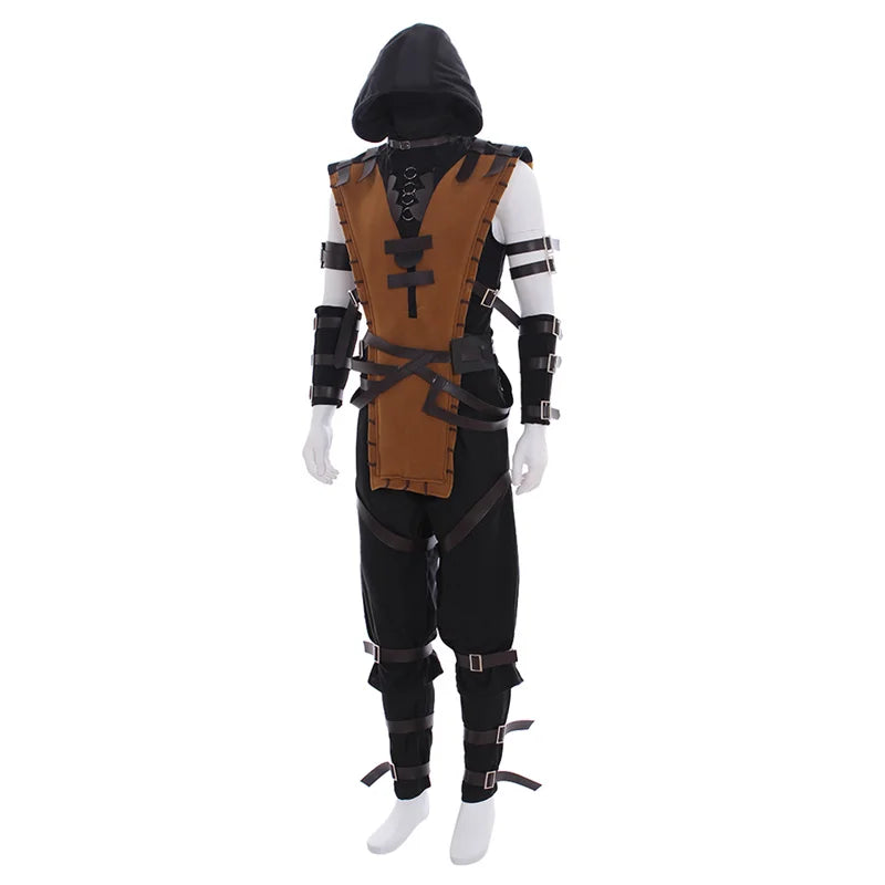 Halloweez Scorpion Cosplay Costume - Adult Mortal Kombat Full Set Outfit