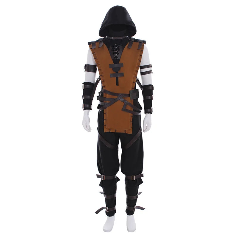 Halloweez Scorpion Cosplay Costume - Adult Mortal Kombat Full Set Outfit