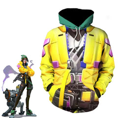 Halloweez Killjoy Valorant Cosplay Costume Unisex 3D Printed Hoodie for Halloween Carnival Party