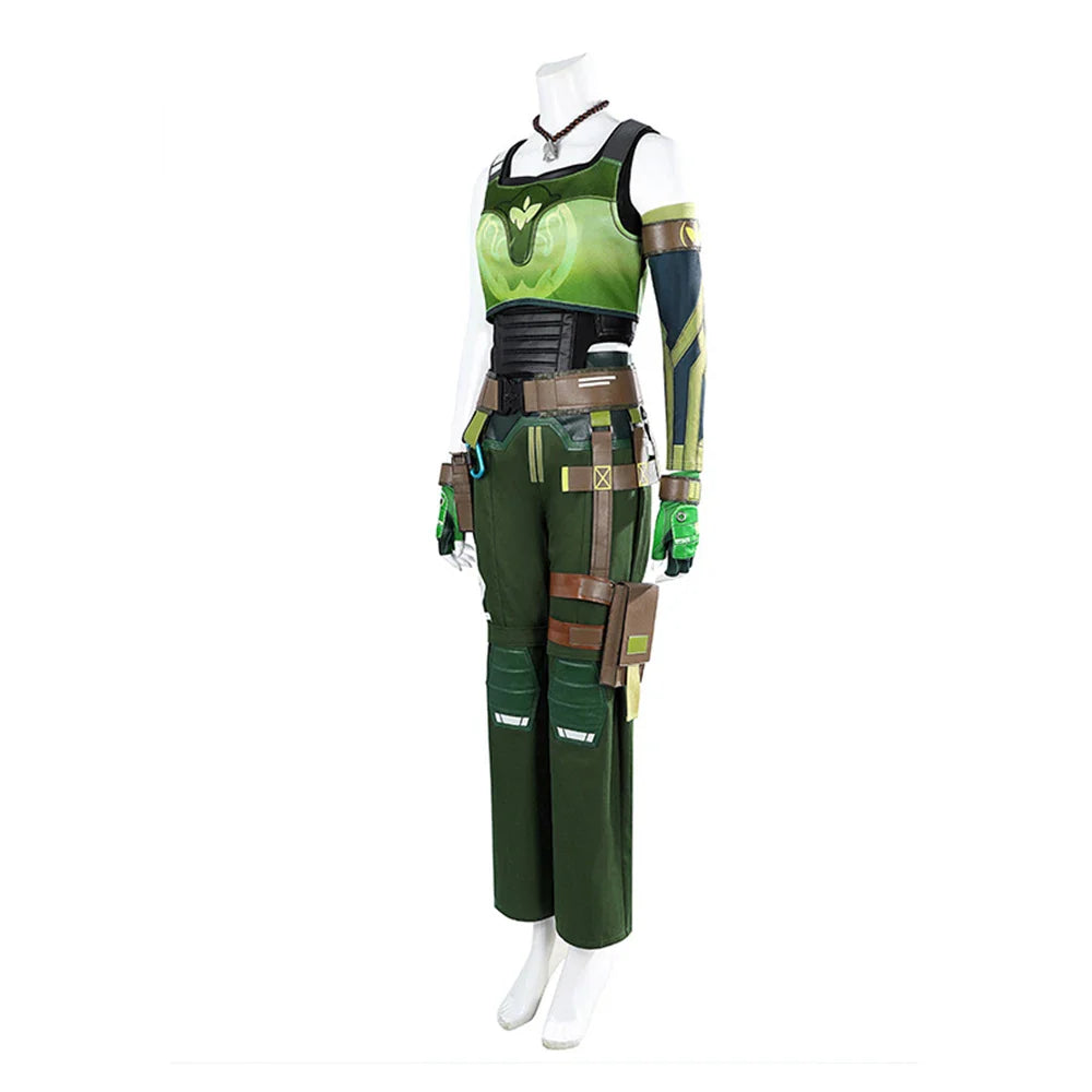 Costume de cosplay impressionnant de Skye pour femme - Uniforme de combat punk Valorant pour les fêtes d'Halloween