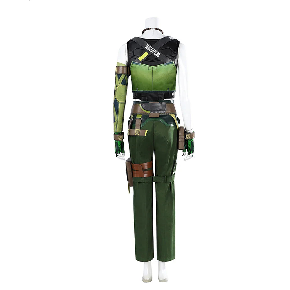 Costume de cosplay impressionnant de Skye pour femme - Uniforme de combat punk Valorant pour les fêtes d'Halloween