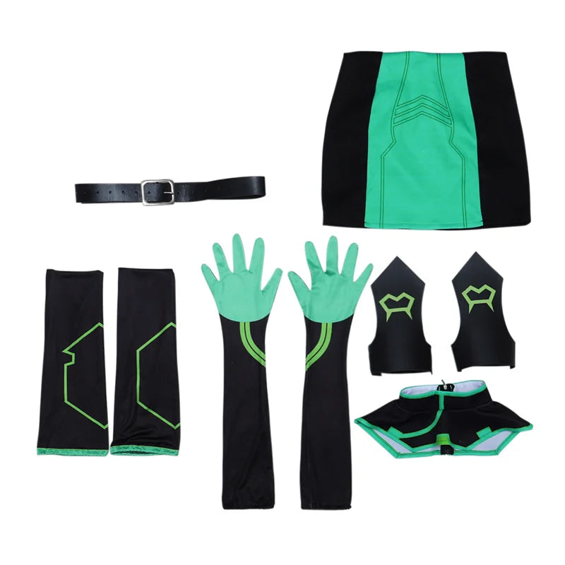 Halloweez Viper Cosplay Costume – Stylish Green Combat Dress for Women | Halloween Party Wear