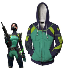 Halloweez Viper Cosplay Zipper Hooded Coat Unisex 3D Print Sweatshirt for Halloween Carnival Party