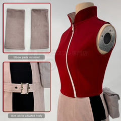 Conjunto de disfraz de cosplay de Haruno Sakura de Anime de Halloween: top, falda, pantalones cortos, bolsa, perfecto para Halloween, Acción de Gracias, Navidad