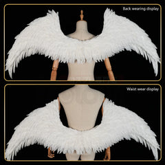 Halloweez Blue Lock Anime Nagi Bachira Reo Cosplay 1PC White Angel Wings Goose Feather 150*60CM Velcro - Halloweez