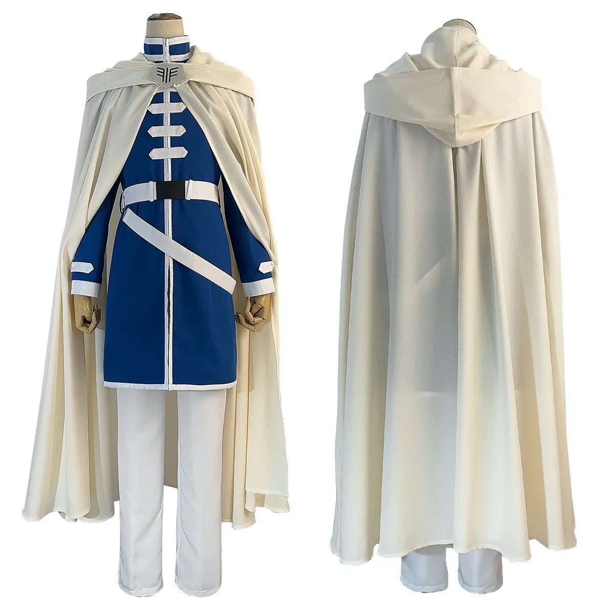 Halloweez Beyond Journey's End Anime Himmel Cosplay Costume Set with Wig, Shawl, Coat, Pants, and Rose Net - Perfect Christmas Gift