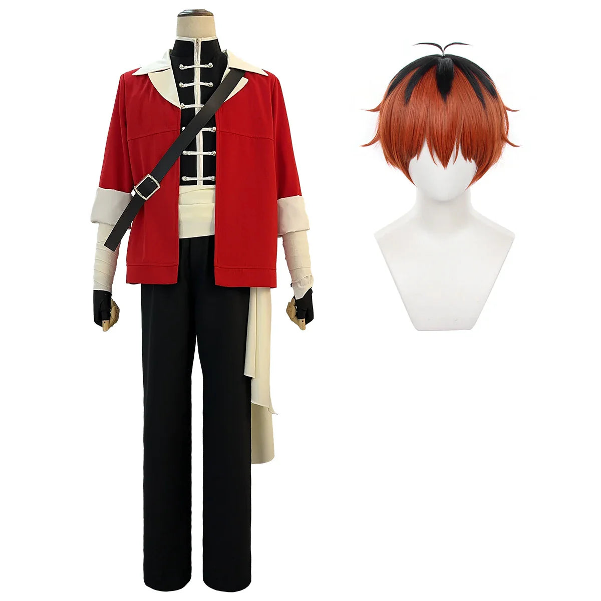 Halloweez Stark Anime Cosplay Costume Wig Jacket Sleeveless Vest Pants - Perfect Christmas Gift