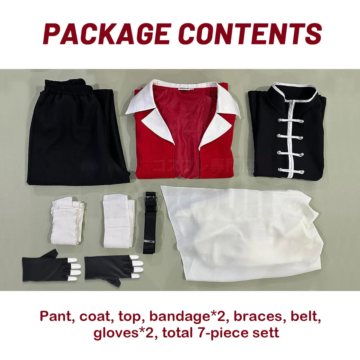 Halloweez Stark Anime Cosplay Costume Wig Jacket Sleeveless Vest Pants - Perfect Christmas Gift