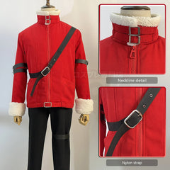 Halloweez Beyond Journey's End Anime Stark Cosplay Costume with Red Wig, Winter Jacket, and Black Pants