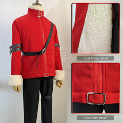 Halloweez Stark Anime Cosplay Costume - Red Winter Jacket with Black Pants for Daily Wear