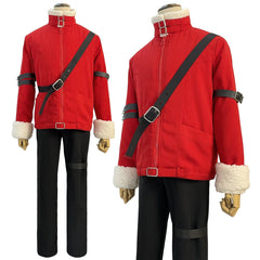 Halloweez Stark Anime Cosplay Costume - Red Winter Jacket with Black Pants for Daily Wear