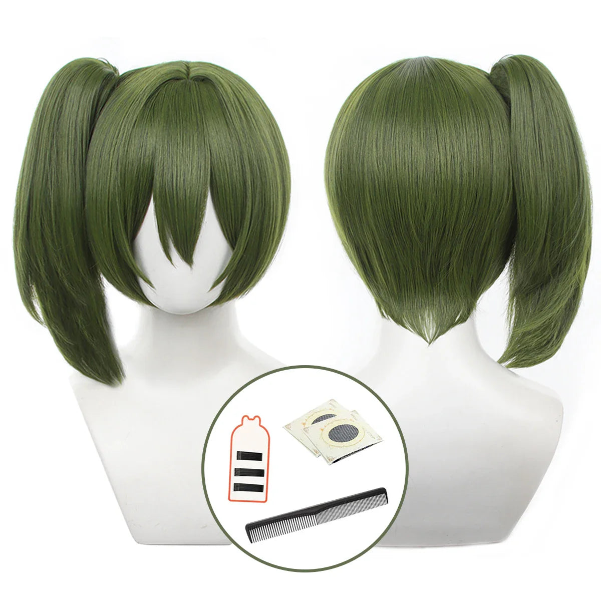 Halloweez Ubel Laufen Anime Cosplay Wig with Removable Ponytail and Rose Net