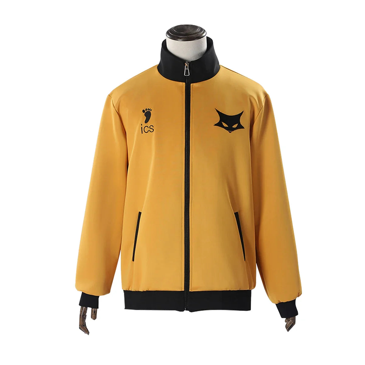 Halloweez Anime Hinata Shouyou Cosplay Tracksuit with Wolf Embroidery - Orange Black Sportwear