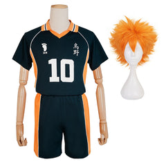 Halloweez Haiky Anime Hinata Shouyou Cosplay Wig and High School Volleyball Uniform Set